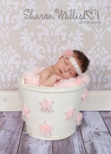 Delicate dusky pink sheer flower on an ivory lace headband