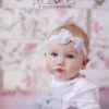 Headband with grey bow with lace