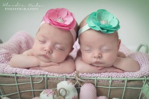 Mint flower and rhinestone headband