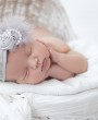 Grey rose with feather, pearls and rhinestone headband
