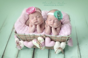 Pink flower and rhinestone headband
