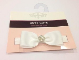 White bow on white elastic