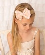 Exclusive gold and pink oversized bow solid headband