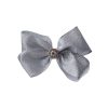 Silver large bow on a clip