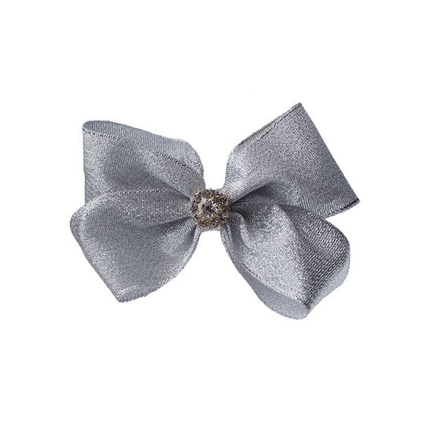 Silver large bow on a clip
