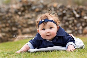 Navy bow on navy elastic with stone