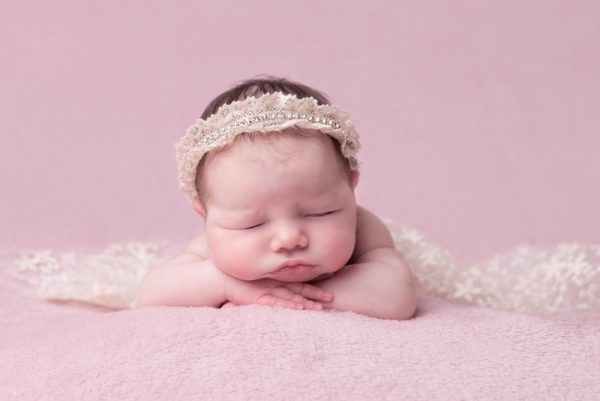 Vintage nude lace with crystal trim headband