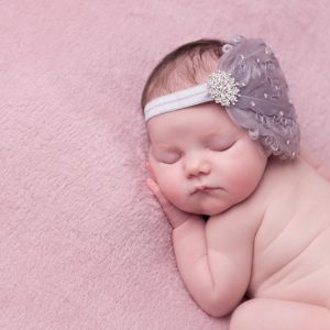 Exclusive goose feather grey headband with Swarovski diamante