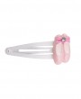 Baby pink ballet shoes decorated with Swarovski crystal on a white snap clip