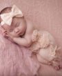 Nude sequin bow on soft headband