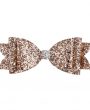 Rose gold glitter large bow with rhinestone on a clip