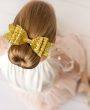 Chunky glitter large bow on an alligator clip.