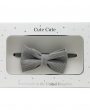 Grey corduroy single bow tie for boys in a silver gift box