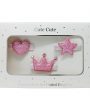 Dusky pink glitter set of clips in a silver gift box