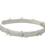 Ivory lace flower trim decorated with pearls and Swarovski crystals on alice band