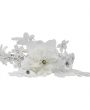Off white lace flower patch with pearls and Swarovski diamante on a satin alice band