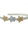 Delicate alice band with gold and silver glitter stars