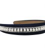 Navy wide alice band with pearl and crystal trim