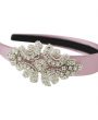 Dusky pink wide alice band with crystal patch